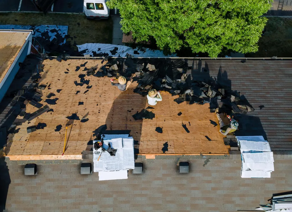 Completed roofing